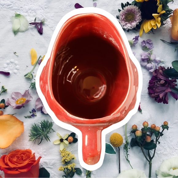 Vintage Burgundy Red Pottery Pitcher, possibly from Camark Pottery, 1930-40’s - Picture 3 of 5